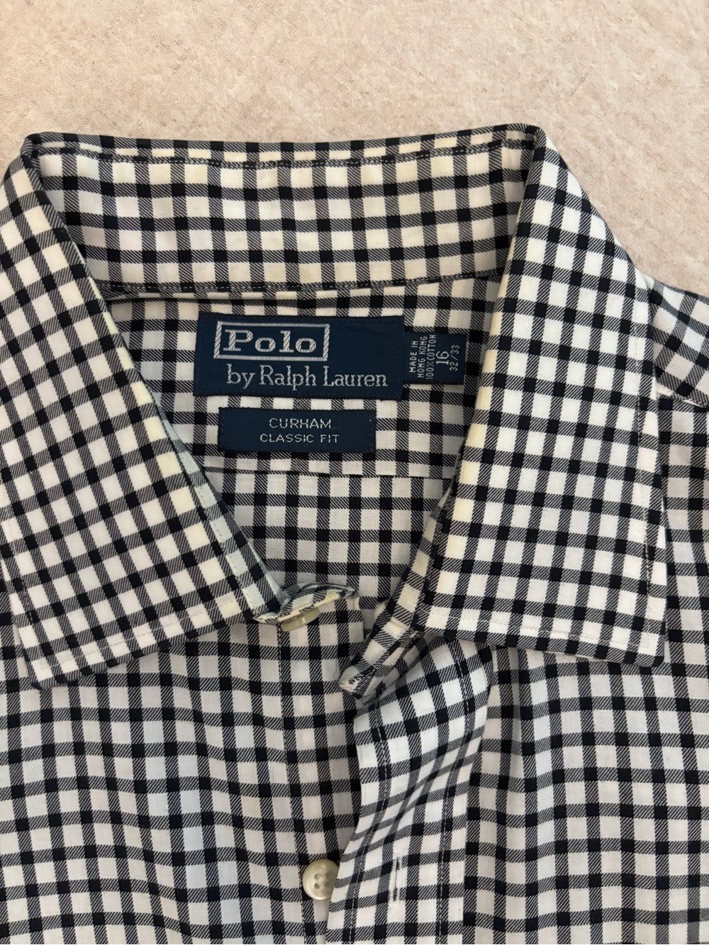 Polo by Ralph Lauren Black & White Gingham Dress Shirt